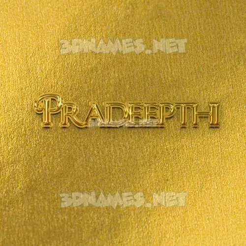 pradeepthi in All Gold style - 3D name wallpaper