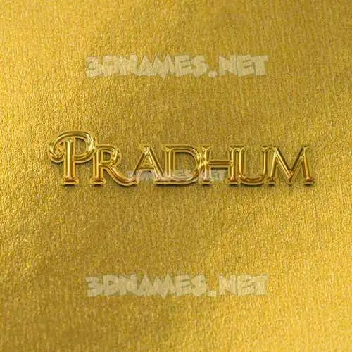 pradhum in All Gold style - 3D name wallpaper