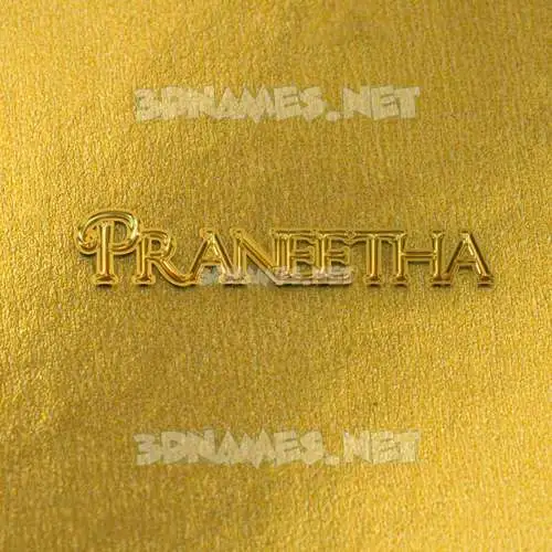 praneetha in All Gold style - 3D name wallpaper