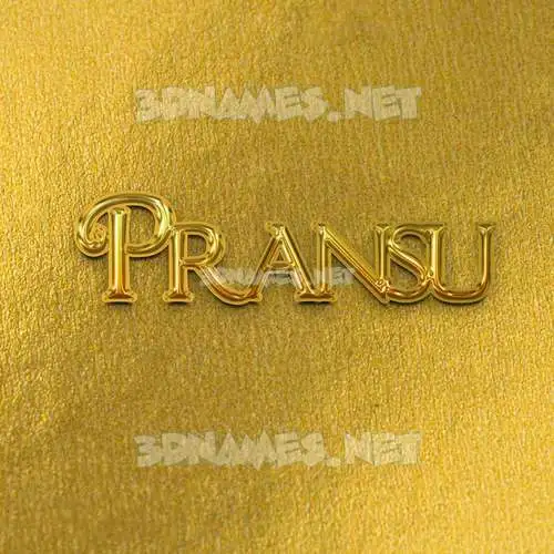 pransu in All Gold style - 3D name wallpaper
