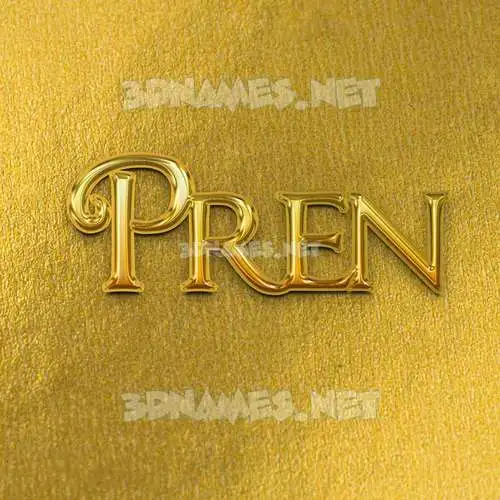 pren in All Gold style - 3D name wallpaper