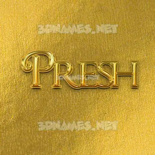 presh in All Gold style - 3D name wallpaper presh in All Gold style - 3D name wallpaper
