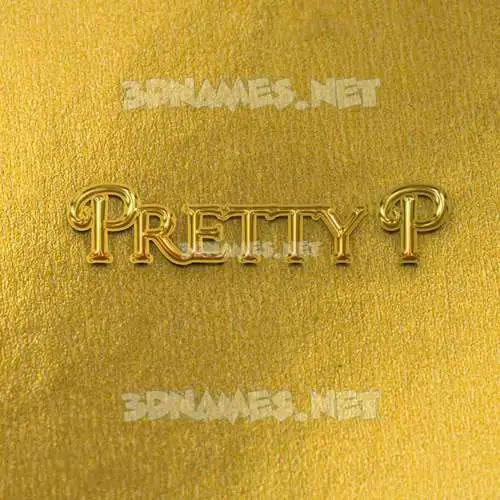 pretty p in All Gold style - 3D name wallpaper