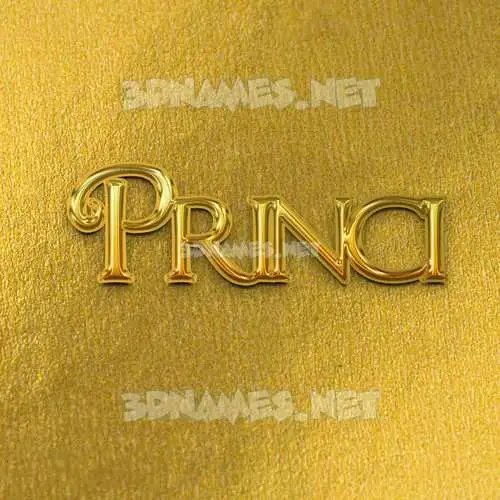 princi in All Gold style - 3D name wallpaper