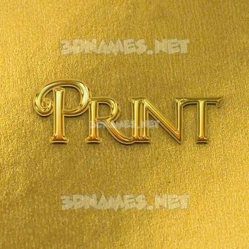 print in All Gold style - 3D name wallpaper print in All Gold style - 3D name wallpaper