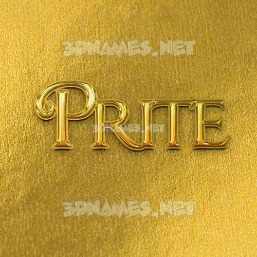 prite in All Gold style - 3D name wallpaper