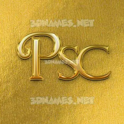 psc in All Gold style - 3D name wallpaper psc in All Gold style - 3D name wallpaper