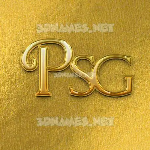 psg in All Gold style - 3D name wallpaper