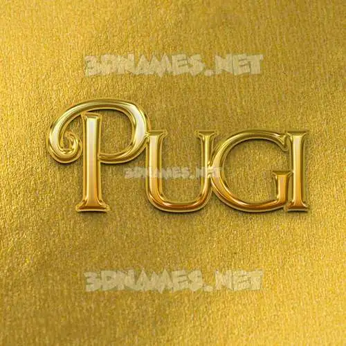 pugi in All Gold style - 3D name wallpaper pugi in All Gold style - 3D name wallpaper