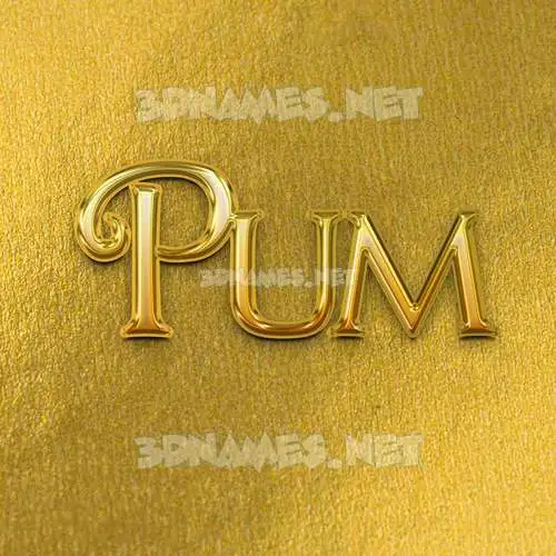 pum in All Gold style - 3D name wallpaper pum in All Gold style - 3D name wallpaper