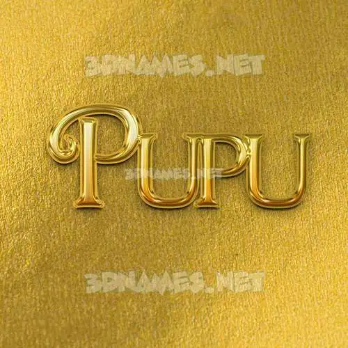 pupu in All Gold style - 3D name wallpaper pupu in All Gold style - 3D name wallpaper