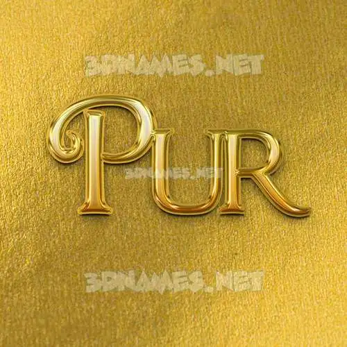 pur in All Gold style - 3D name wallpaper pur in All Gold style - 3D name wallpaper