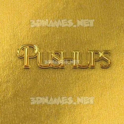 pushups in All Gold style - 3D name wallpaper pushups in All Gold style - 3D name wallpaper