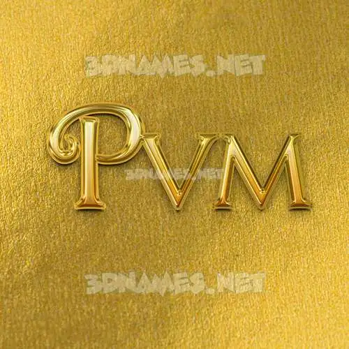 pvm in All Gold style - 3D name wallpaper pvm in All Gold style - 3D name wallpaper