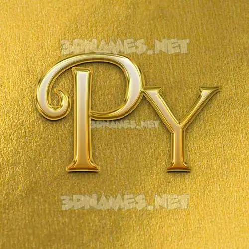 py in All Gold style - 3D name wallpaper