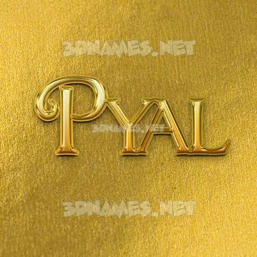 pyal in All Gold style - 3D name wallpaper