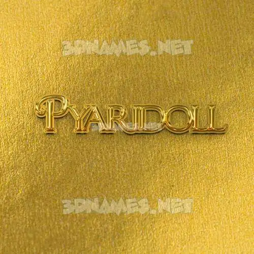 pyaridoll in All Gold style - 3D name wallpaper