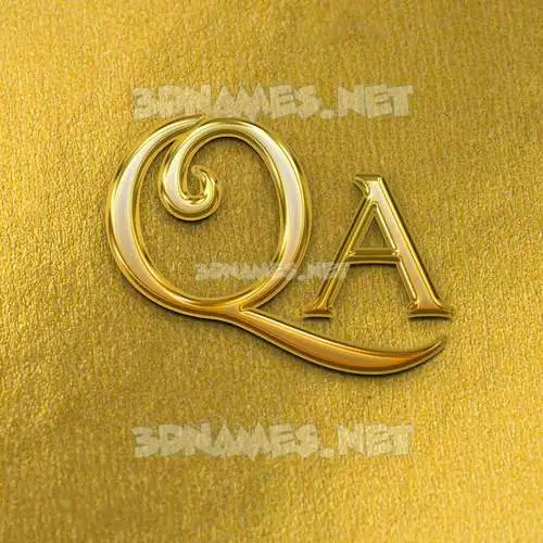 qa in All Gold style - 3D name wallpaper qa in All Gold style - 3D name wallpaper