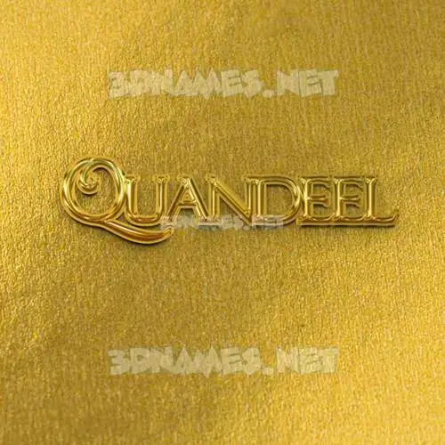 quandeel in All Gold style - 3D name wallpaper