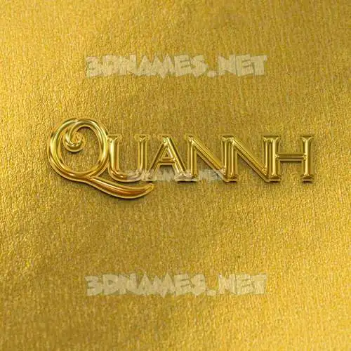 quannh in All Gold style - 3D name wallpaper