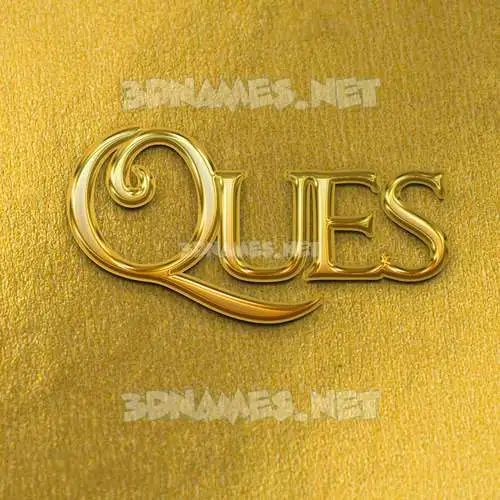 ques in All Gold style - 3D name wallpaper ques in All Gold style - 3D name wallpaper
