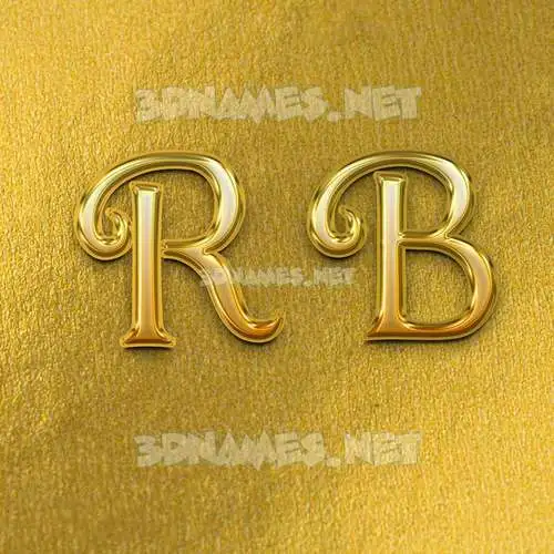 r b in All Gold style - 3D name wallpaper r b in All Gold style - 3D name wallpaper