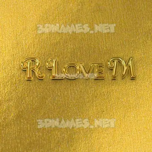 r love m in All Gold style - 3D name wallpaper r love m in All Gold style - 3D name wallpaper