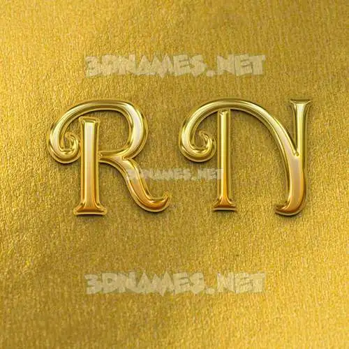 r n in All Gold style - 3D name wallpaper r n in All Gold style - 3D name wallpaper