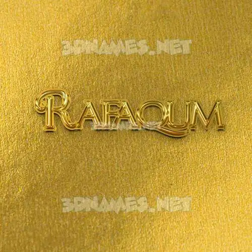 rafaqum in All Gold style - 3D name wallpaper