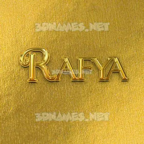 rafya in All Gold style - 3D name wallpaper