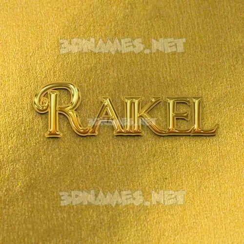 raikel in All Gold style - 3D name wallpaper