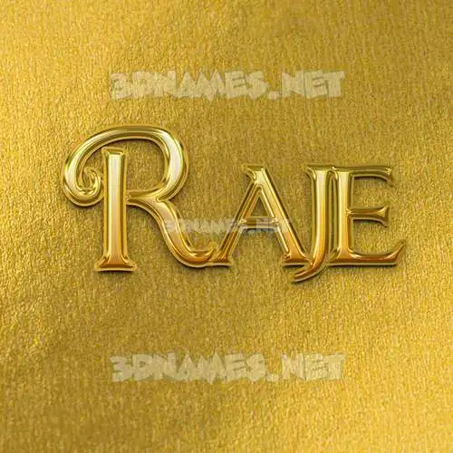 raje in All Gold style - 3D name wallpaper