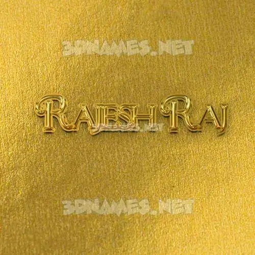rajesh raj in All Gold style - 3D name wallpaper