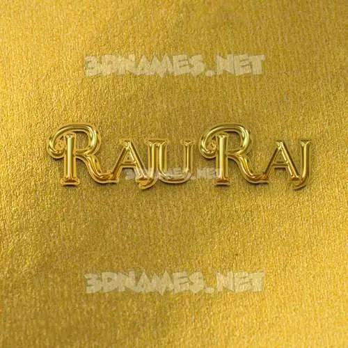 raju raj in All Gold style - 3D name wallpaper