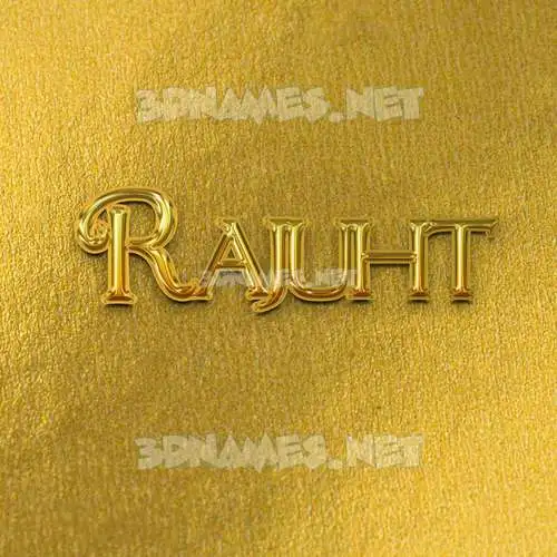 rajuht in All Gold style - 3D name wallpaper