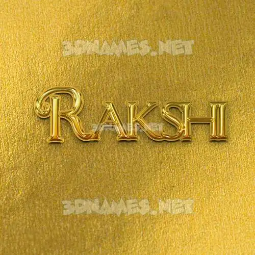 rakshi in All Gold style - 3D name wallpaper