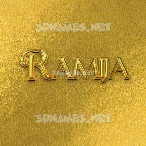 ramija in All Gold style - 3D name wallpaper