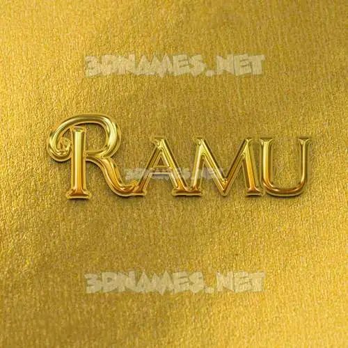 ramu in All Gold style - 3D name wallpaper