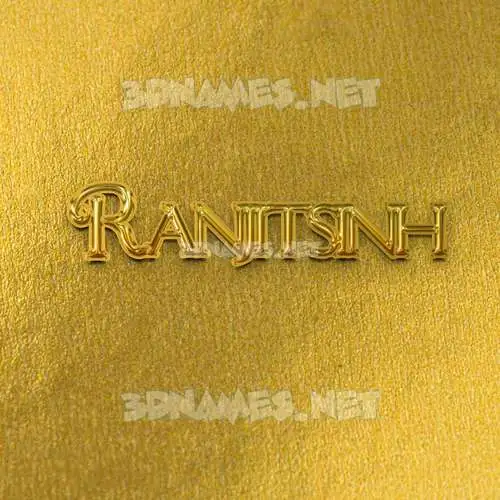 ranjitsinh in All Gold style - 3D name wallpaper