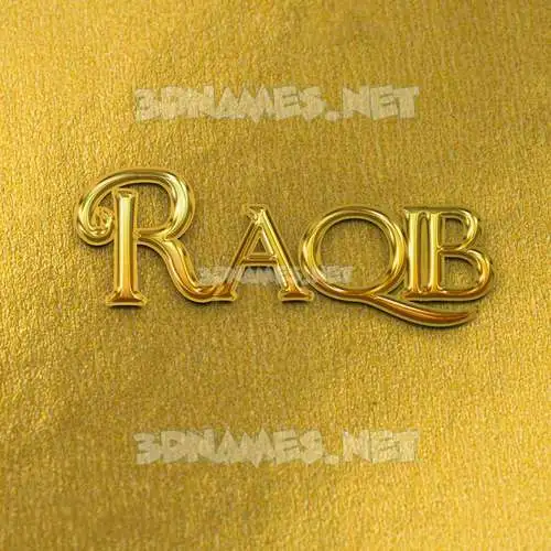 raqib in All Gold style - 3D name wallpaper