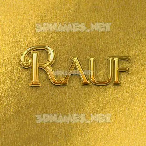 rauf in All Gold style - 3D name wallpaper rauf in All Gold style - 3D name wallpaper