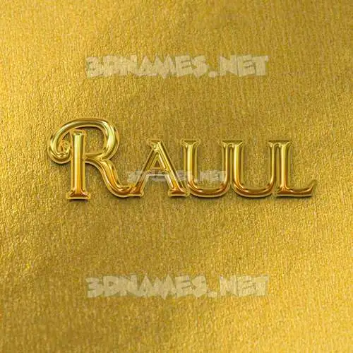 rauul in All Gold style - 3D name wallpaper