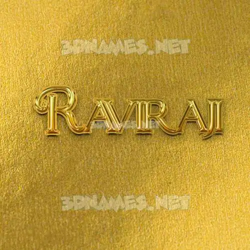 raviraji in All Gold style - 3D name wallpaper