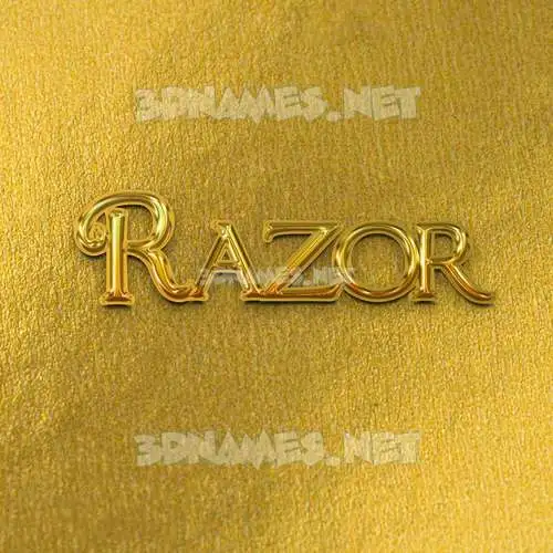 razor in All Gold style - 3D name wallpaper