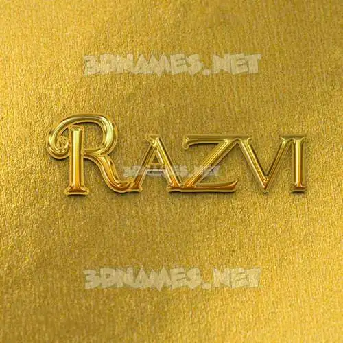 razvi in All Gold style - 3D name wallpaper razvi in All Gold style - 3D name wallpaper