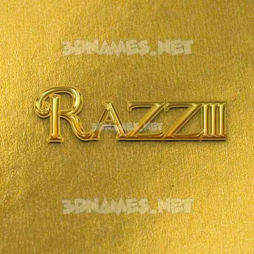 razziii in All Gold style - 3D name wallpaper