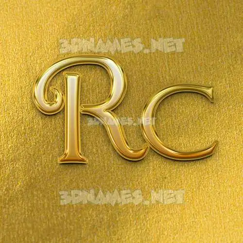 rc in All Gold style - 3D name wallpaper rc in All Gold style - 3D name wallpaper