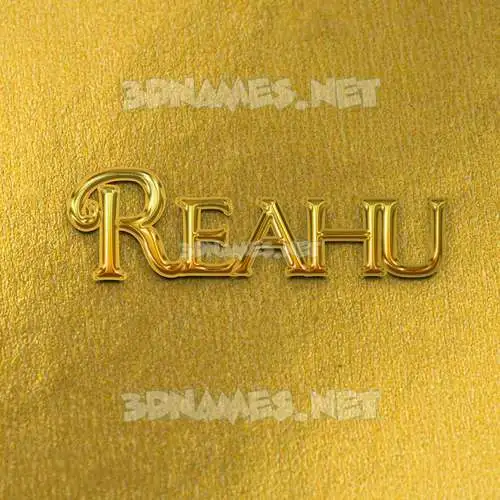 reahu in All Gold style - 3D name wallpaper reahu in All Gold style - 3D name wallpaper