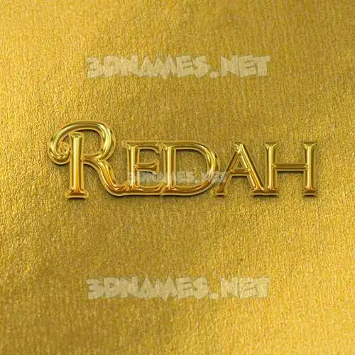 redah in All Gold style - 3D name wallpaper