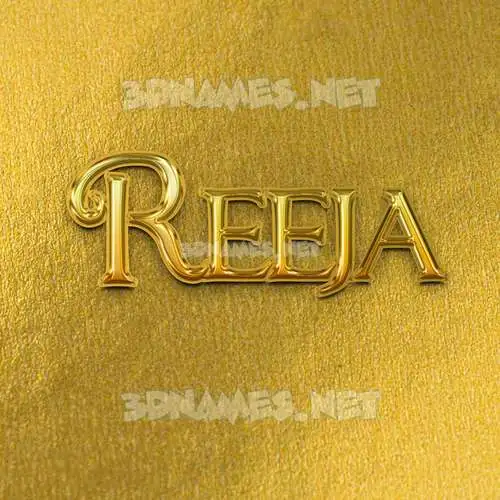 reeja in All Gold style - 3D name wallpaper